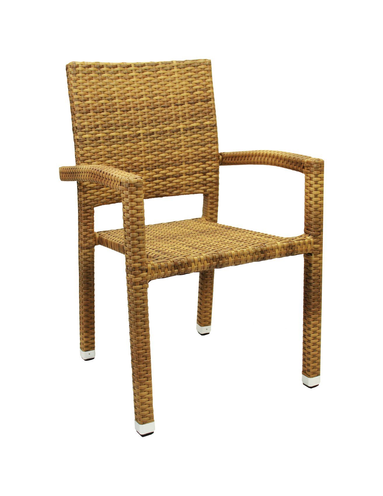 Konway Stapelstuhl PORTO (4 St), 4x KONWAY® PORTO Stapelsessel Tabaco Premium Polyrattan Sessel