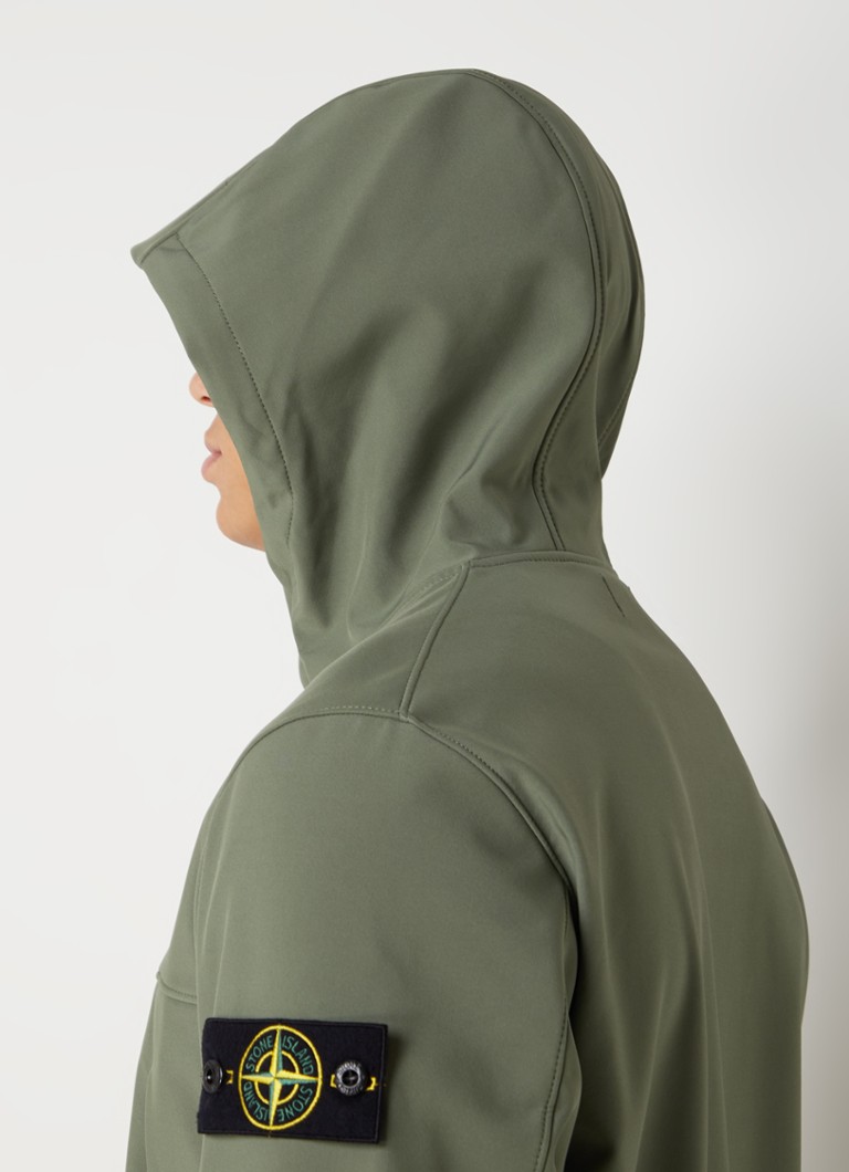 Μπουφάν Stone Island 40227 softshell με λογότυπο και κουκούλα