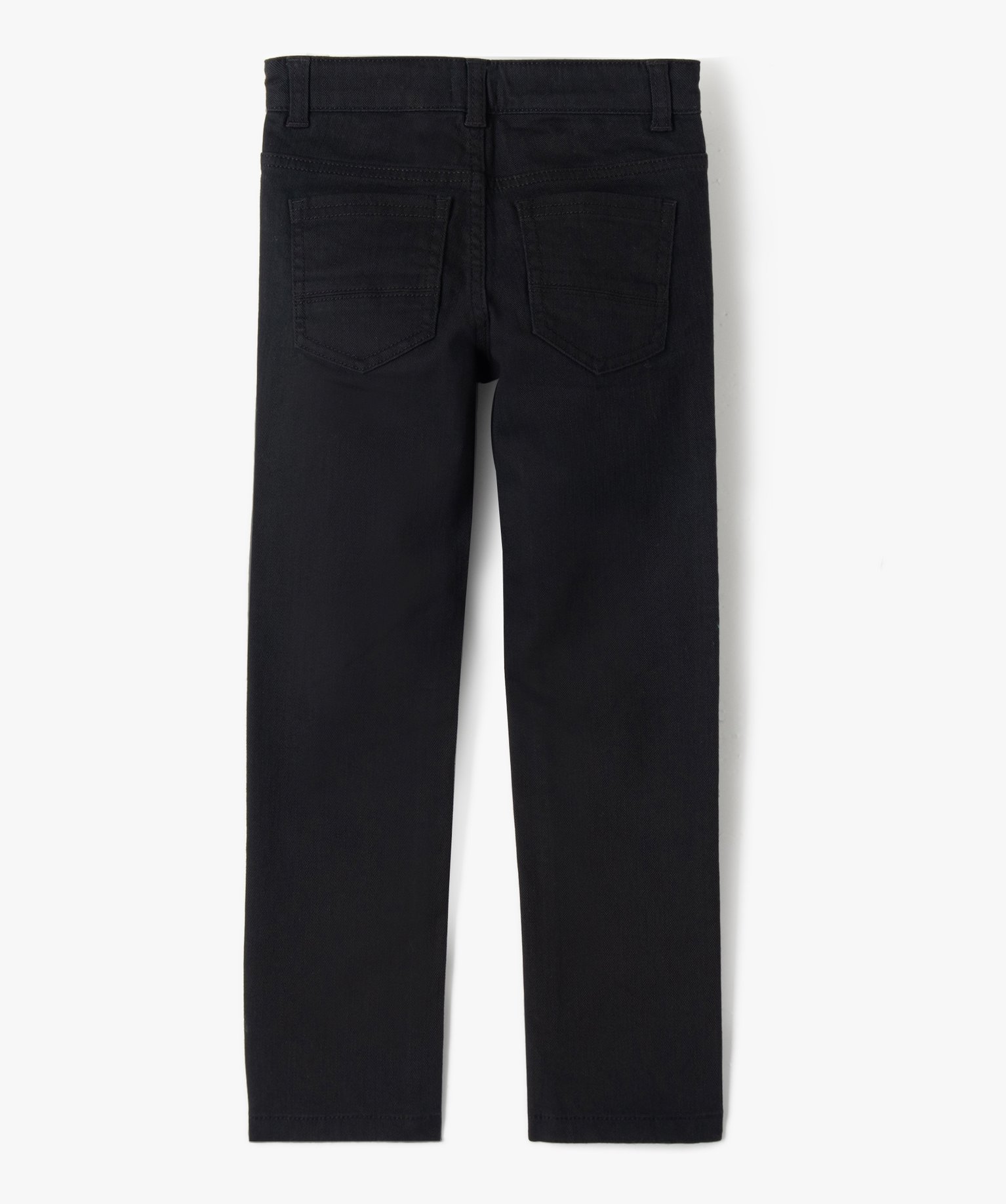 Pantalon Garçon uni coupe Slim extensible noir | GEMO