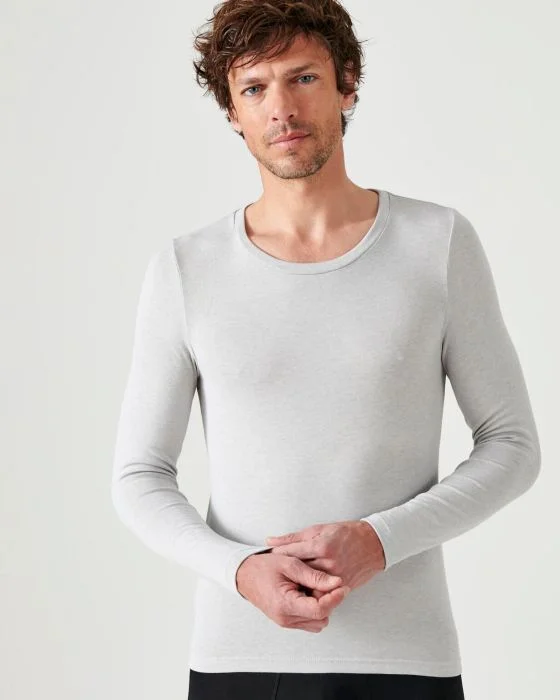 T-shirt col rond fine côte Thermolactyl Sensitive, manches longues