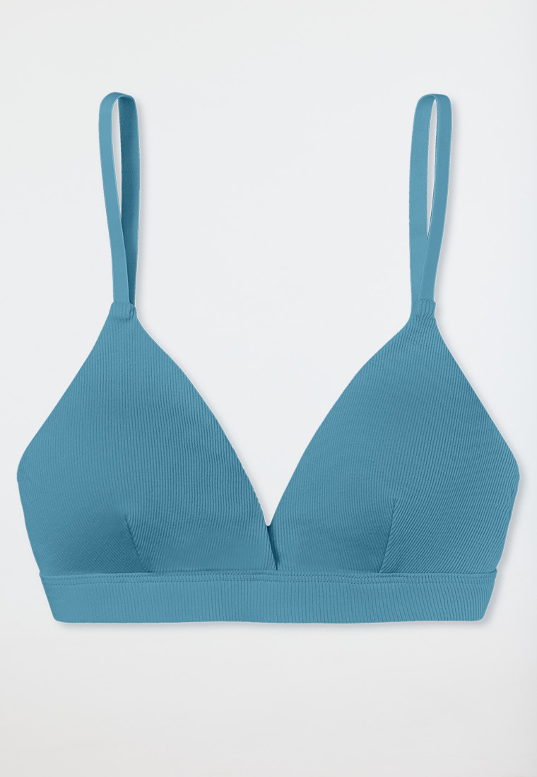 Soft-BH Doppelripp herausnehmbare Pads blaugrau - Pure Rib