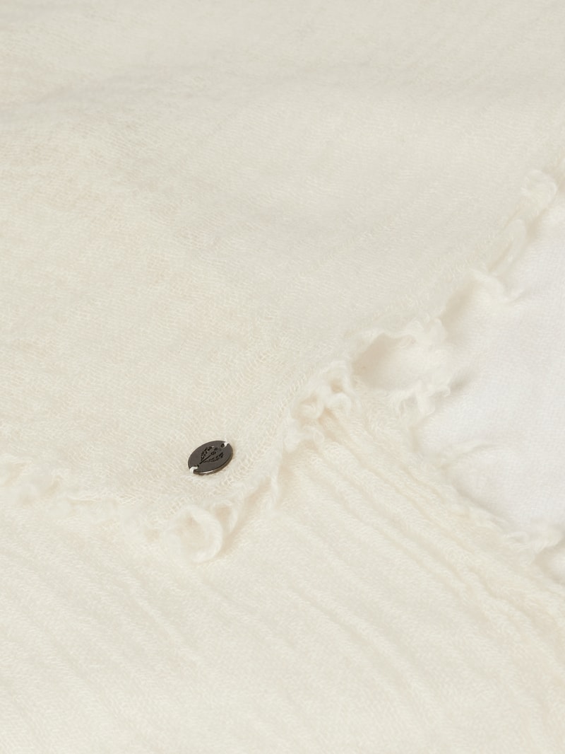 Wollschal aus reiner Schurwolle in offwhite