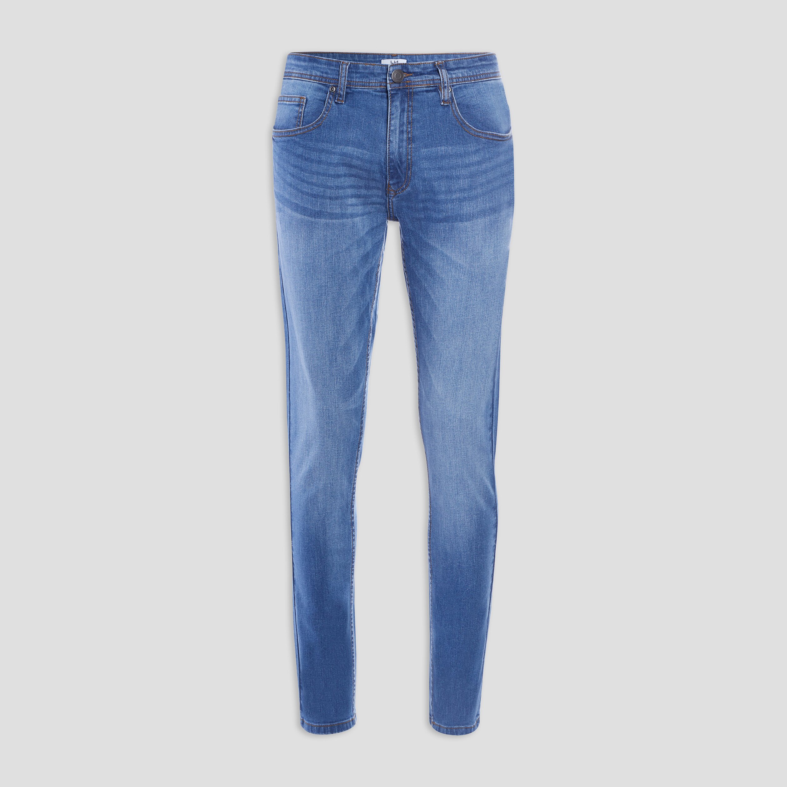 Jeans slim effet usé denim double stone homme | La Halle