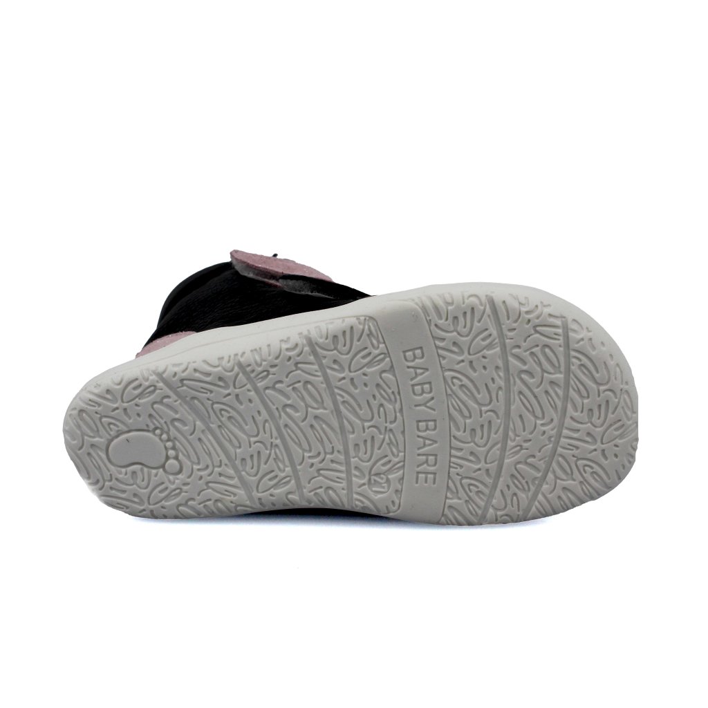 Baby Bare Febo Winter Sparkle Black (mit Membran / Asfaltico) schwarze Barfußstiefeletten