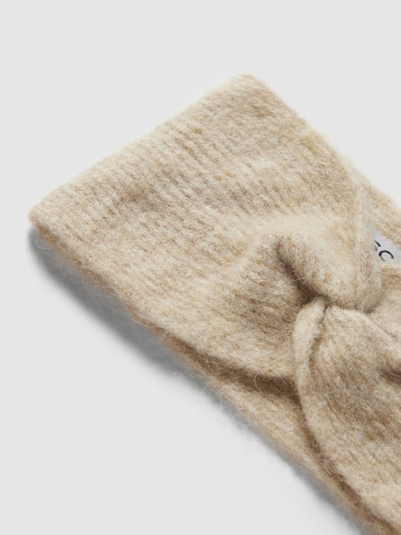 Stirnband mit Knotendetail Modell 'Hope' in ecru meliert