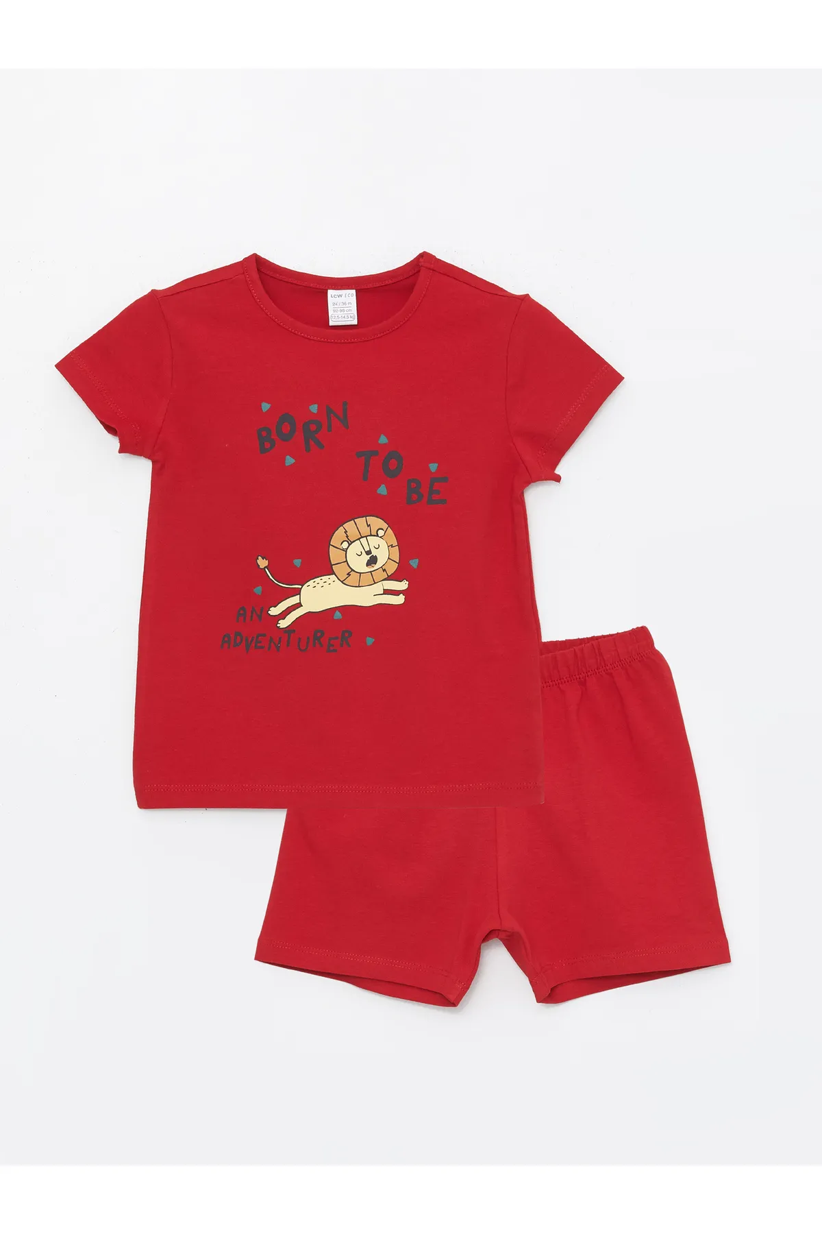 LC Waikiki  Kurzarm-Pyjama-Set für Jungen mit Rundhalsausschnitt und Shorts