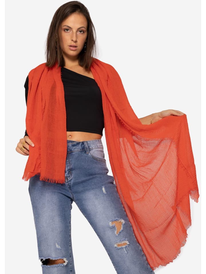 SASSYCLASSY Musselin Schals in Rot günstig kaufen onesize