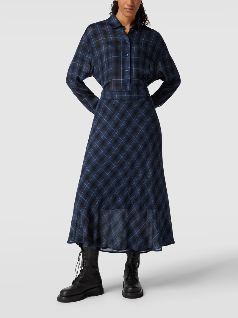 Midirock mit Tartan-Karo in dunkelblau