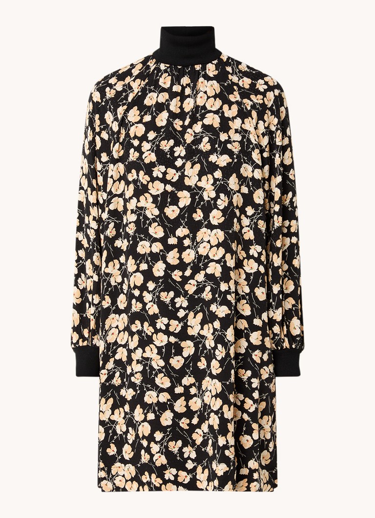 Rochie mini Antwerp Essential cu imprimeu floral și bijuterii din scoici