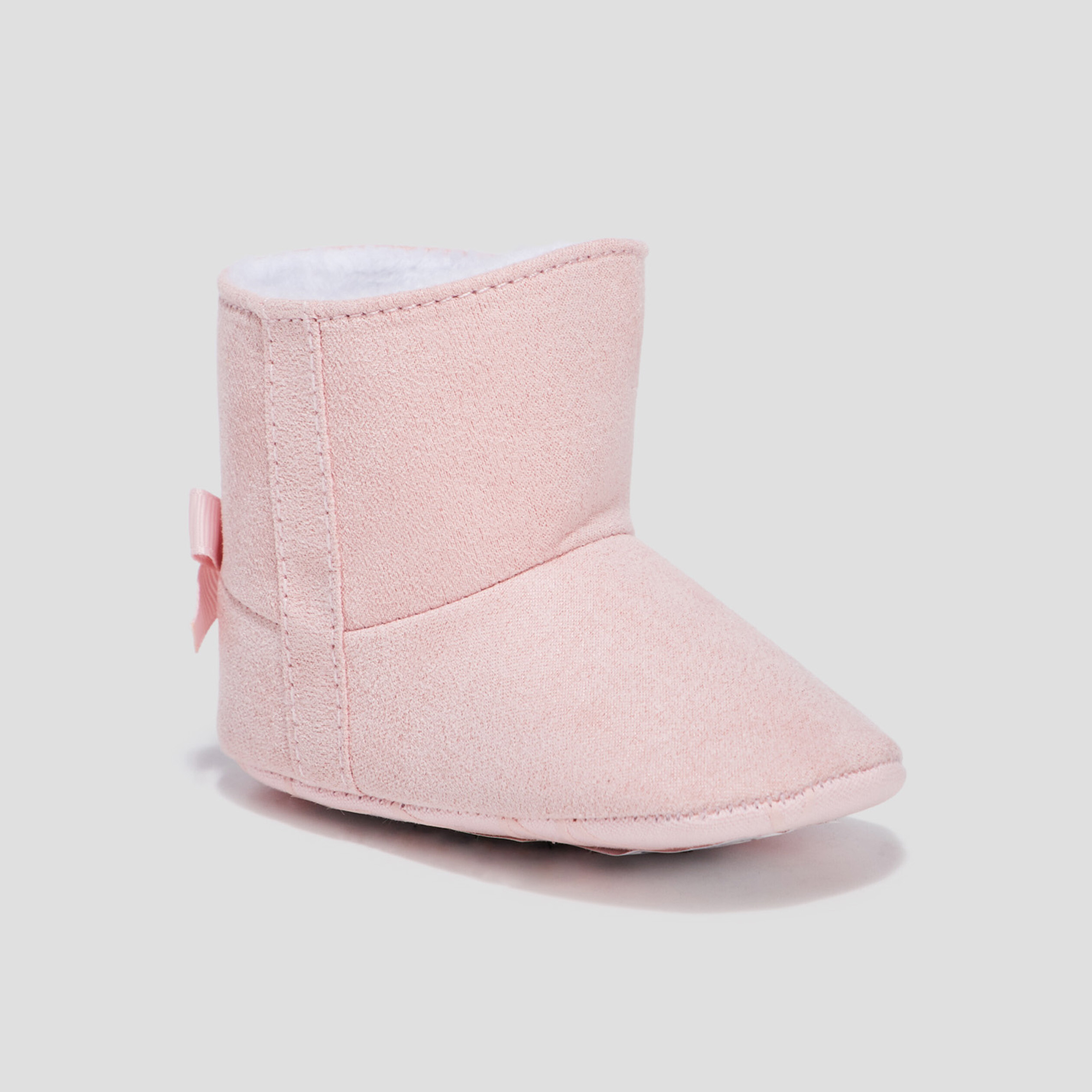Bottines avec noeuds rose bébé fille | La Halle