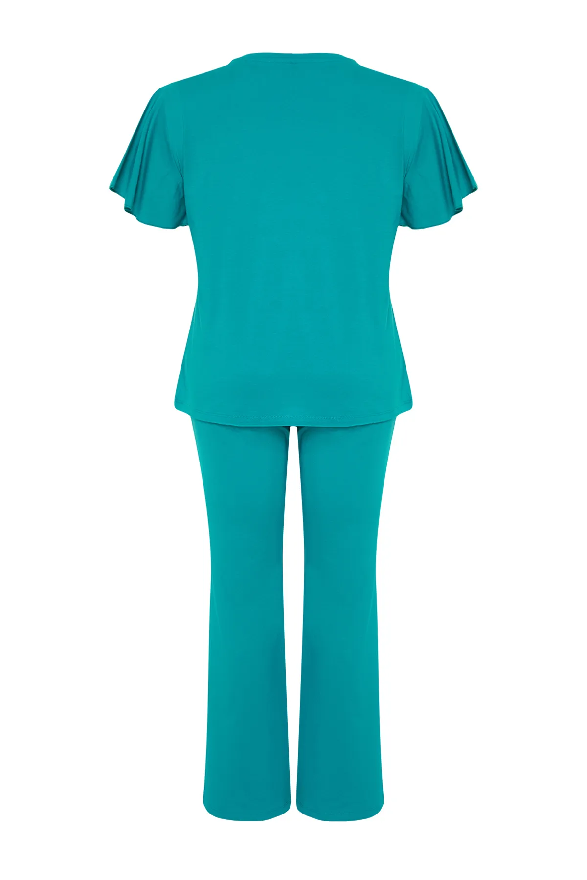 Trendyol Curve  Petrolfarbenes Pyjama-Set aus Strick mit Koala-Aufdruck TBBSS24AI00030