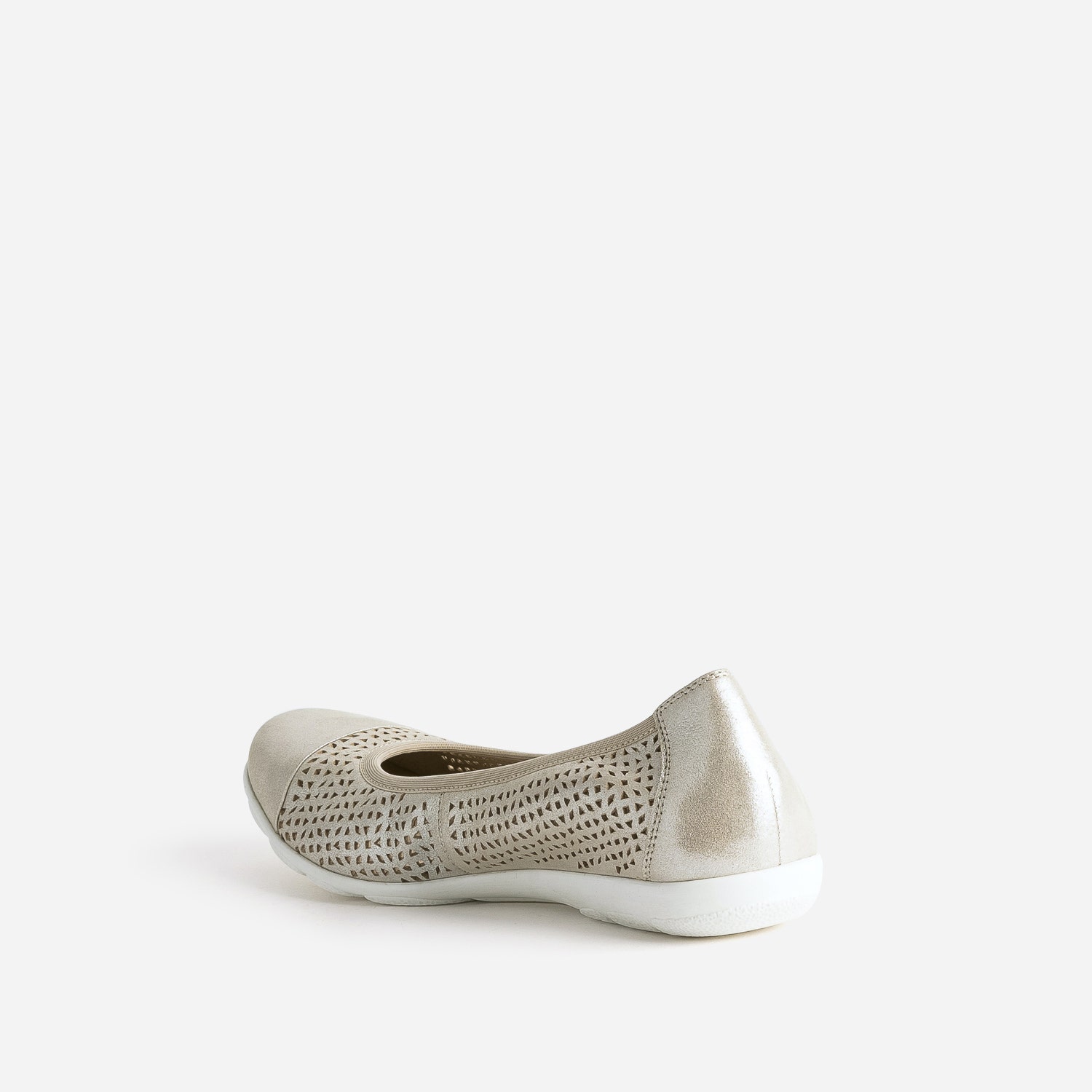 Ballerine CAPRICE dorée élastiquée en cuir perforé