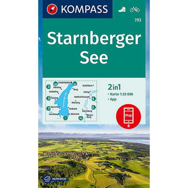 KOMPASS WANDERKARTE STARNBERGER SEE 1:25 000