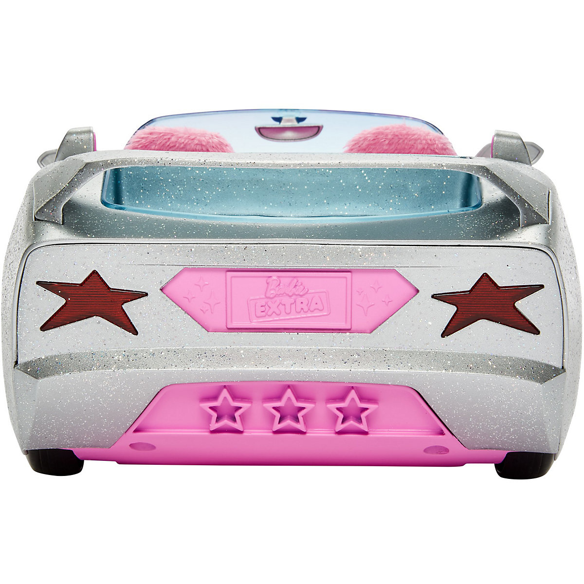 Barbie Extra Auto Cabrio (glitzert) mit Regenbogen Reifen, Zubehör