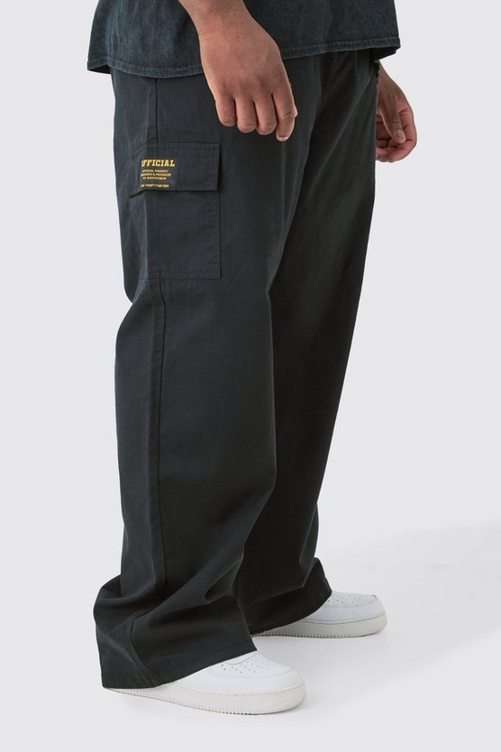 Plus lockere Twill Cargo-Hose mit elastischem Bund