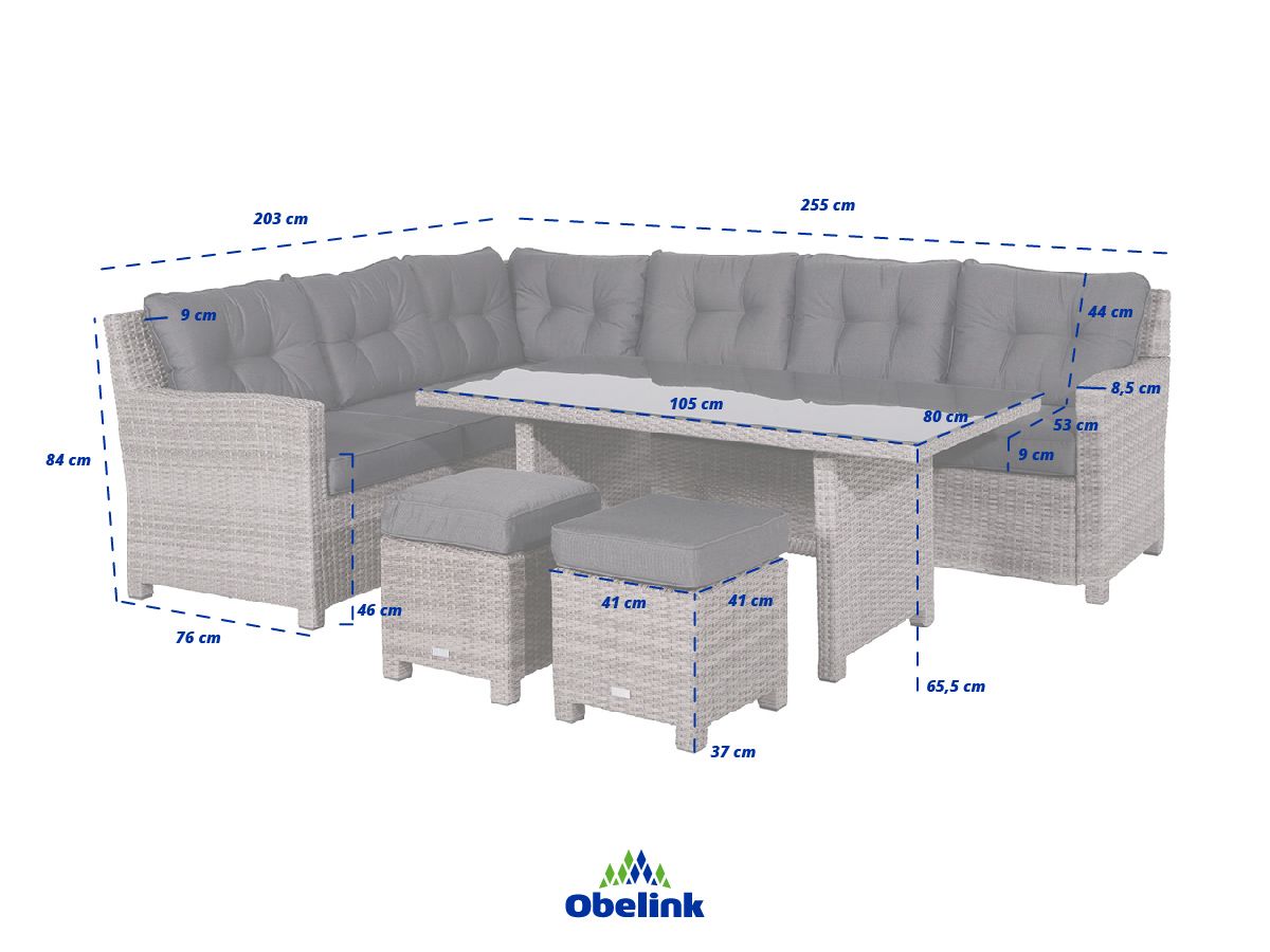 Zweite Chance Outdoor Feelings Blue Dining Loungeset 3