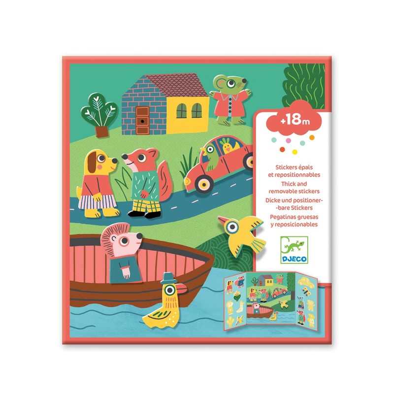 Pochette Stickers épais et repositionnables Les animaux Djeco