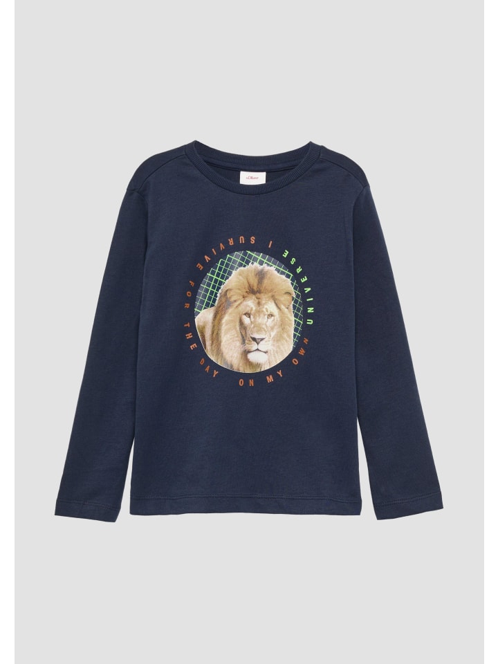 s.Oliver T-Shirt langarm in Blau günstig kaufen