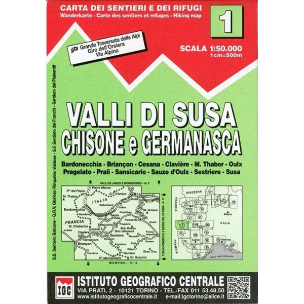 IGC Italien 1 : 50 000 Wanderkarte 01 Valli di Susa, Chisone e Germanasca - Wanderkarte