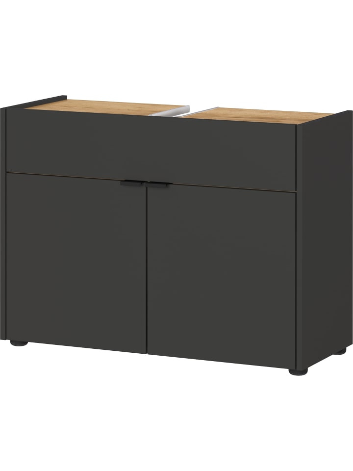 KADIMA DESIGN Stoßfester Unterschrank mit Siphonaussparung, 80x34x60 cm, Easy-Clean in Grau-Beige günstig kaufen onesize