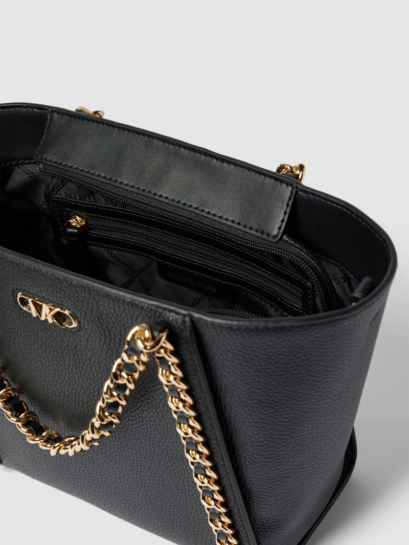 Handtasche mit Label-Applikation Modell 'WESTLEY' in schwarz