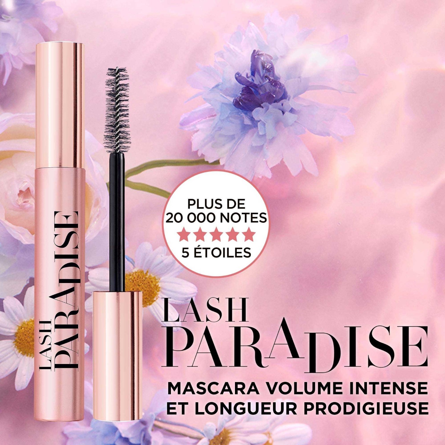 L'Oréal Paris Luksuzni set za šminkanje za žene - Maskara Lash Paradise u intenzivnoj crnoj boji + Perfect Slim tuš za oči u crnoj boji - L'Oréal Paris