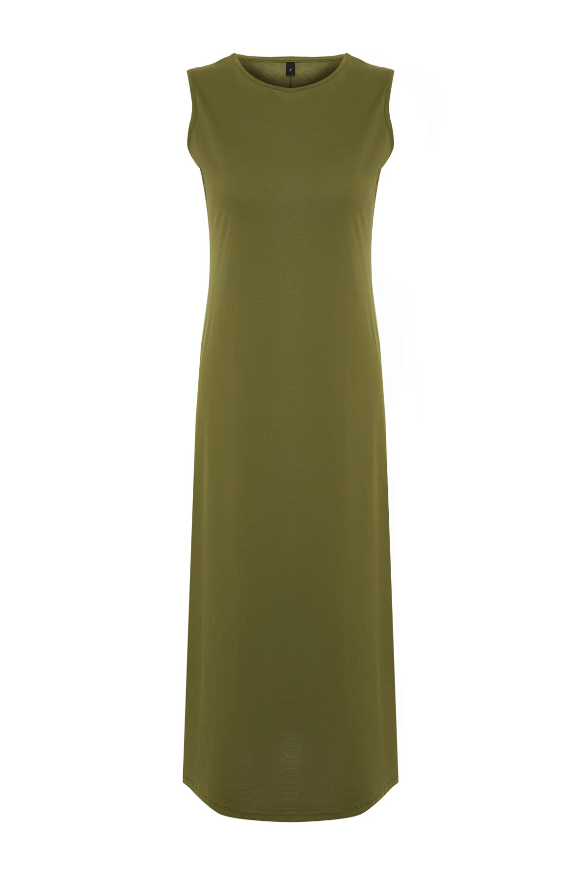 Trendyol Modest  Khakifarbenes, ärmelloses Kleid mit Futter und Unterlage TCTSS21UK0034