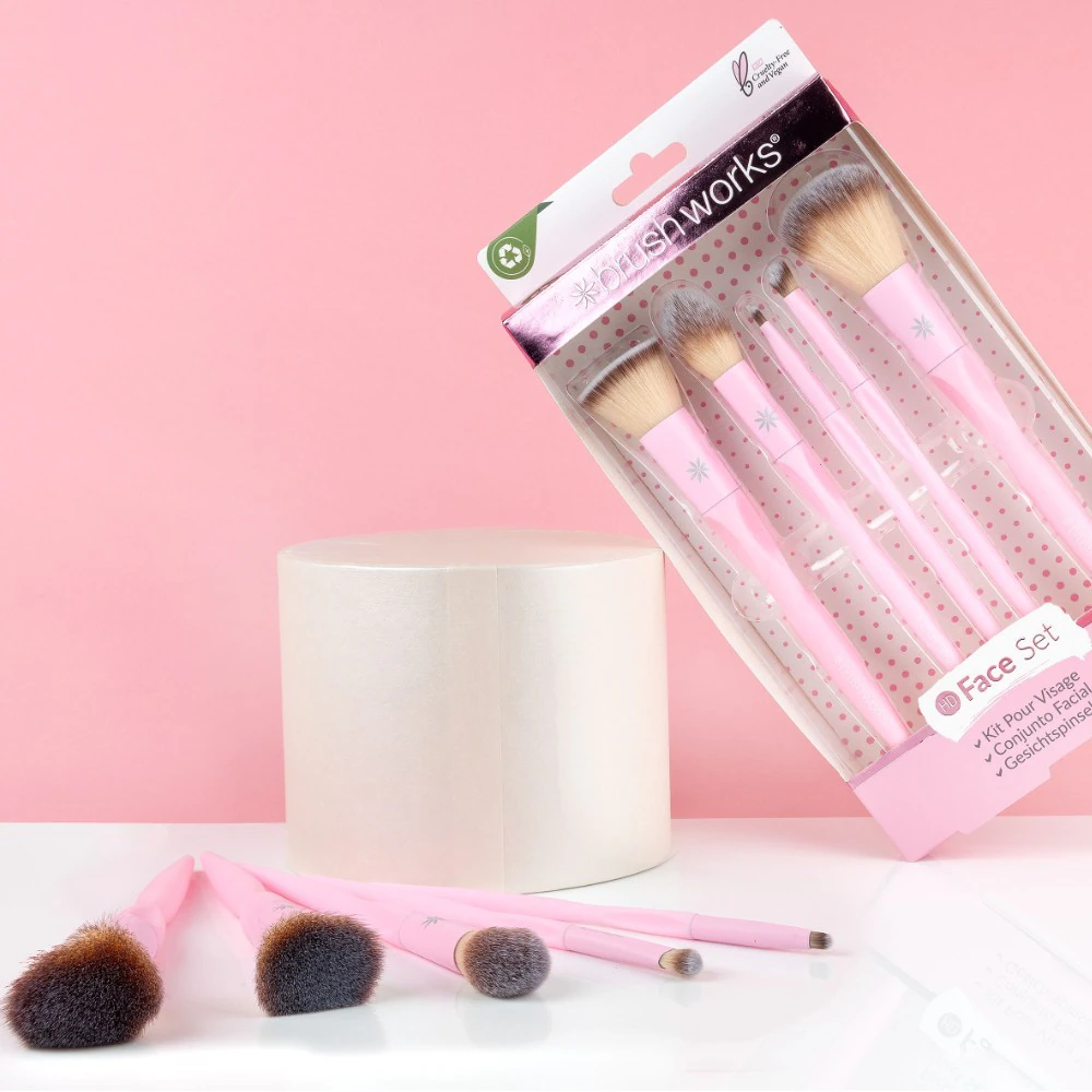 Brushworks Essentials Ansigtssæt HD Pink