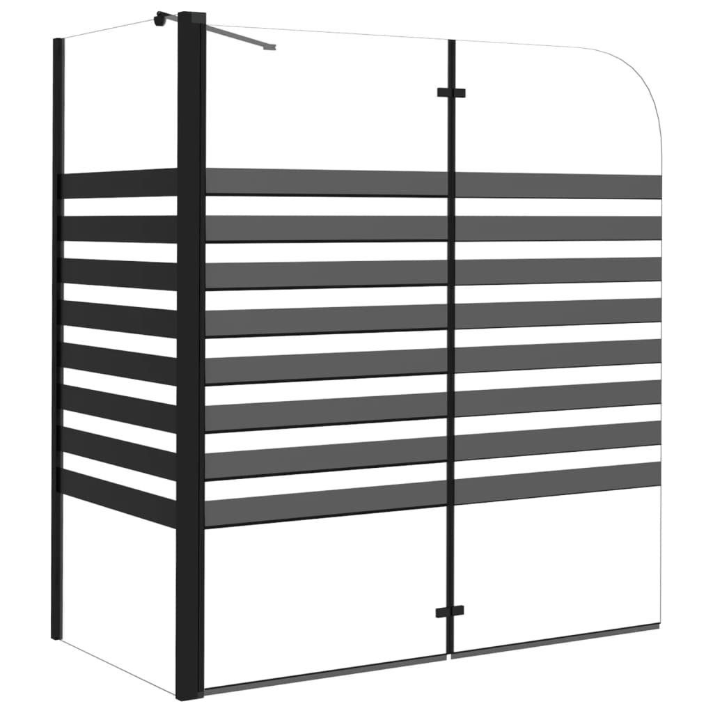 DOTMALL Badewannenfaltwand Badewannenfaltwand,Hartglas Gestreift, 120x68x130 cm