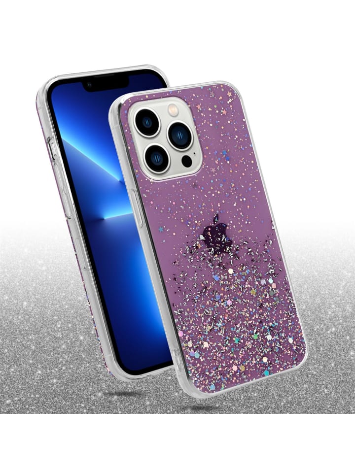 cadorabo Hülle für Apple iPhone 13 PRO Glitter in Lila mit Glitter günstig kaufen onesize