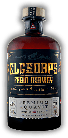 Elgsnaps Premium Aquavit Elgsnaps Premium Aquavit Eine norwegische Spezialität. Trocken und kräftig mit ausgewogener Würze.  0,5	 Liter - Vol 40%