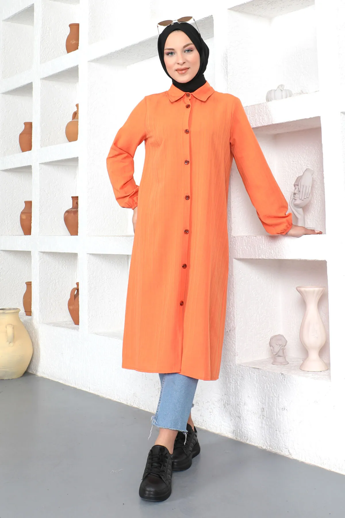 Tesettür Dünyası  Lange Tunika Tsd230359 Orange