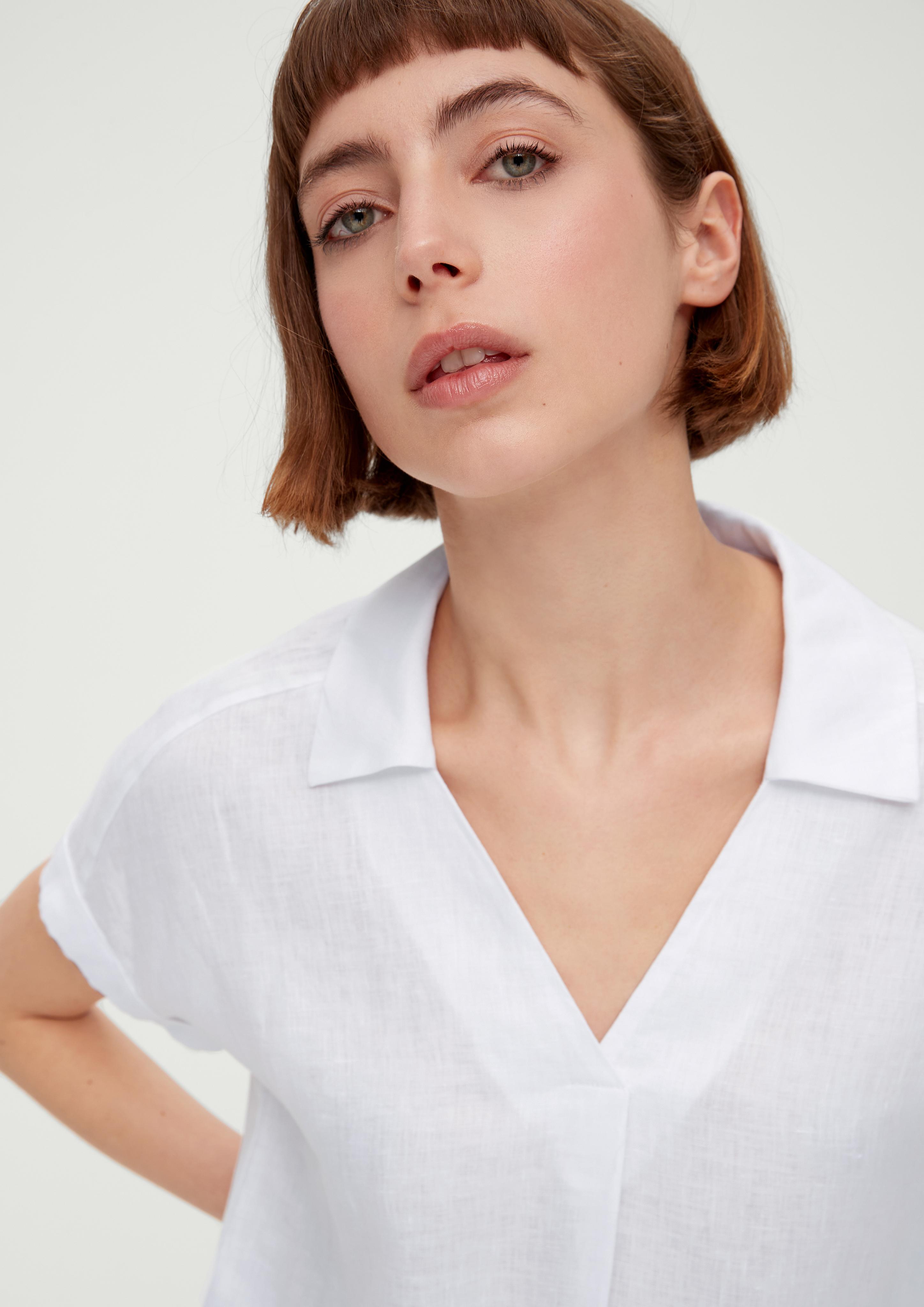 Blusenshirt mit Leinen-Front  2132144-0100