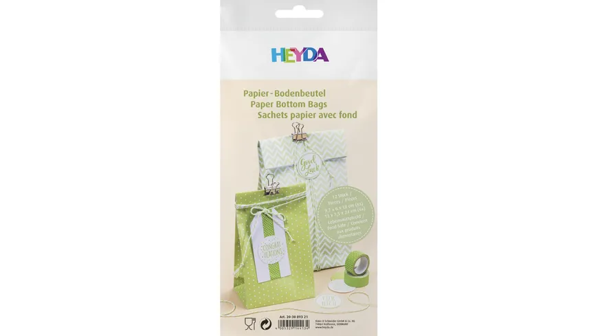 HEYDA Papier-Bodenbeutel 12er Set Grün
