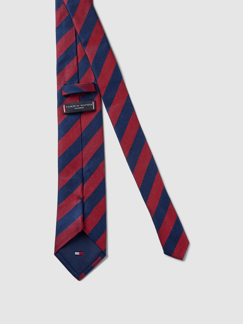 Seidenkrawatte mit Streifenmuster Modell 'WOVEN OXFORD' in rot