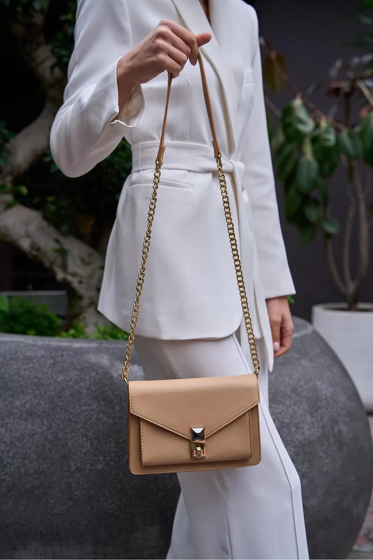 Madamra  Umhängetasche - Beige - Unifarben