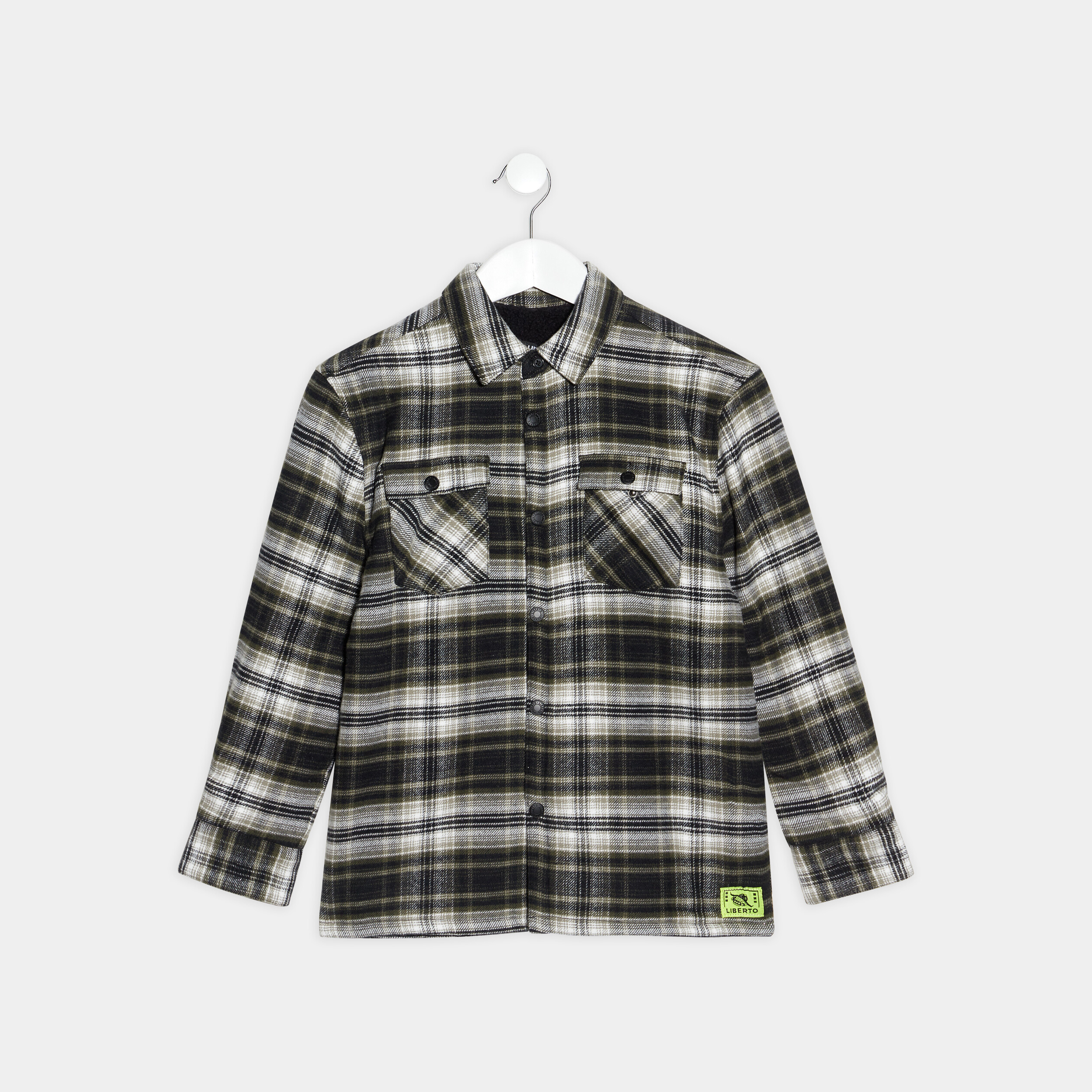 Chemise manches longues vert garçon | La Halle