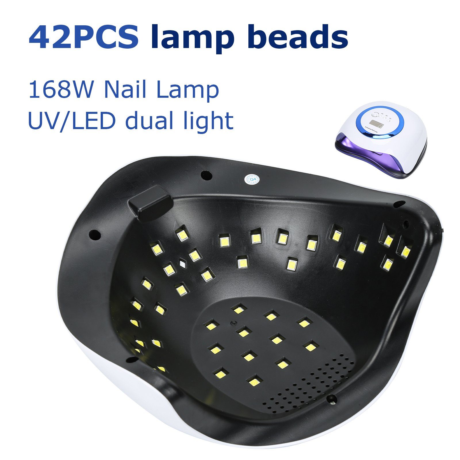 Yakimz Nagellacktrockner 168W LED UV Nagel Lampe Nageltrockner Nail Lampe mit 4 Timer