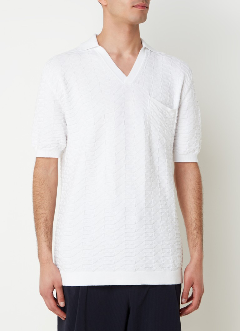 HUGO BOSS Fine-knit regular fit polo with texture