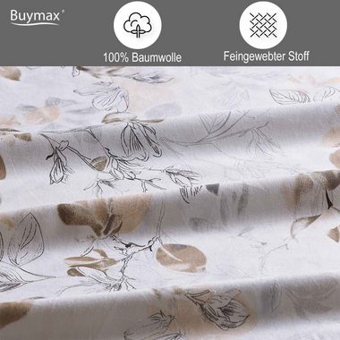 Bettwäsche, Buymax, Renforcé, 2 teilig, 100% Baumwolle Renforcé Qualität Bettwäsche-Set in 135x200 cm, 155x220 cm, 200x200 cm und 200x220 cm, Bett- und Kopfkissenbezug mit Reißverschluss