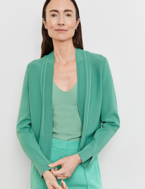 Offener Cardigan aus feinem Rippstrick