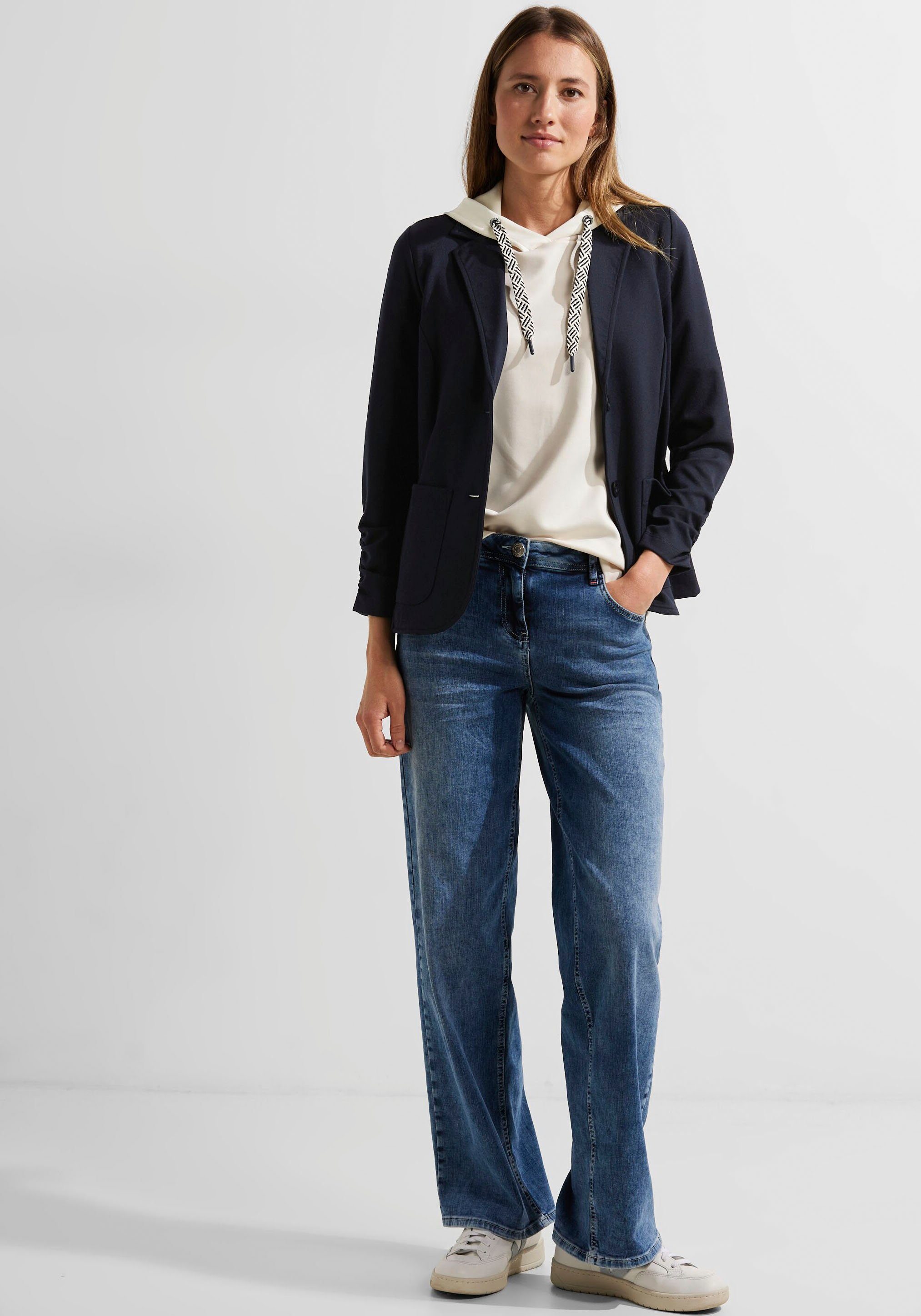 Cecil Sweatblazer mit gerafften 3/4-Ärmeln