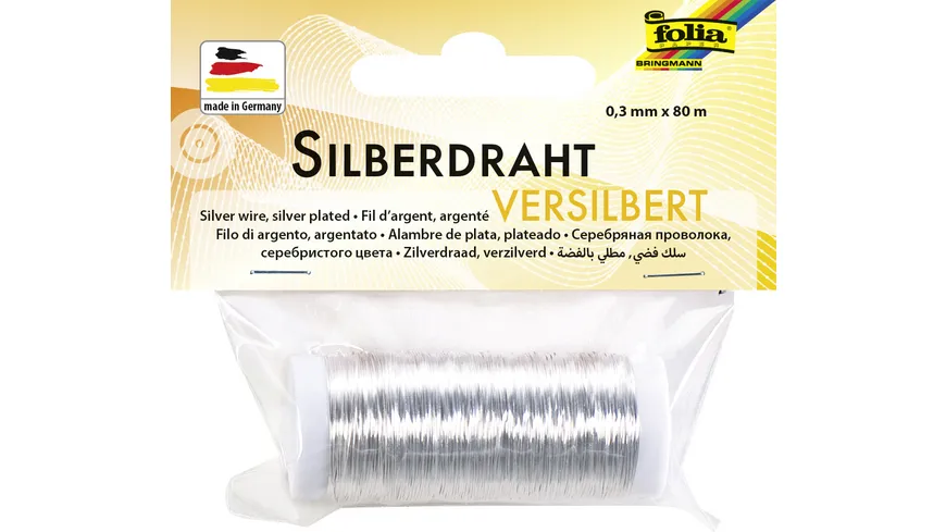 folia Silberdraht 0,3mm x 80m 80 m silber