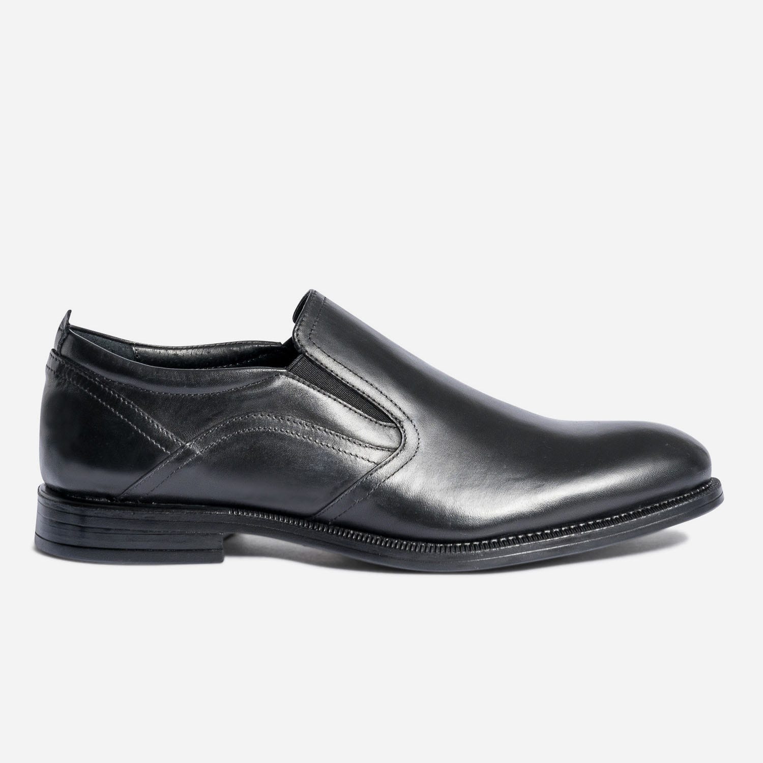 Derby élastiqué noir éco-conçu en cuir