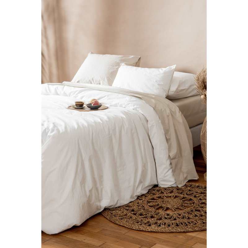 Drap-housse en Percale de Coton Bio lavé 1 personne