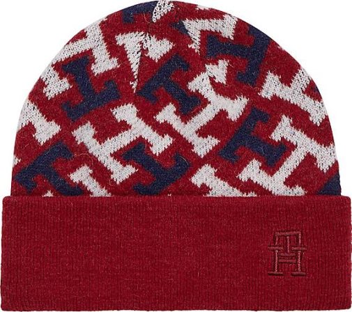 TOMMY HILFIGER Damen Mütze ICONIC MONOGRAM BEANIE