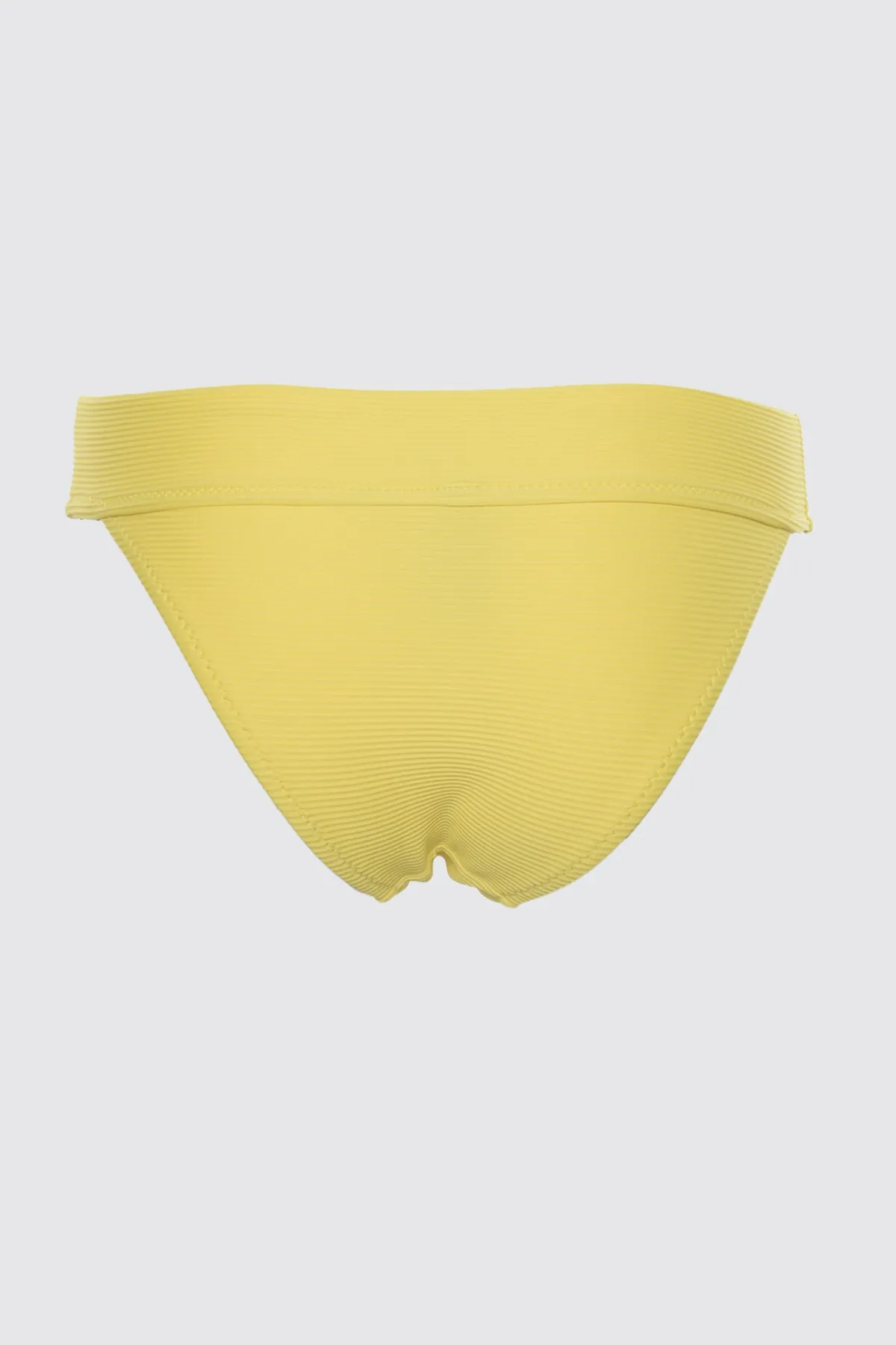 Trendyol Collection  Gelbe strukturierte Bikinihose mit normaler Taille TBESS21BA0091