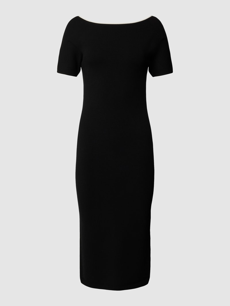 Knielanges Kleid mit U-Boot-Ausschnitt Modell 'LUGLIO' in black