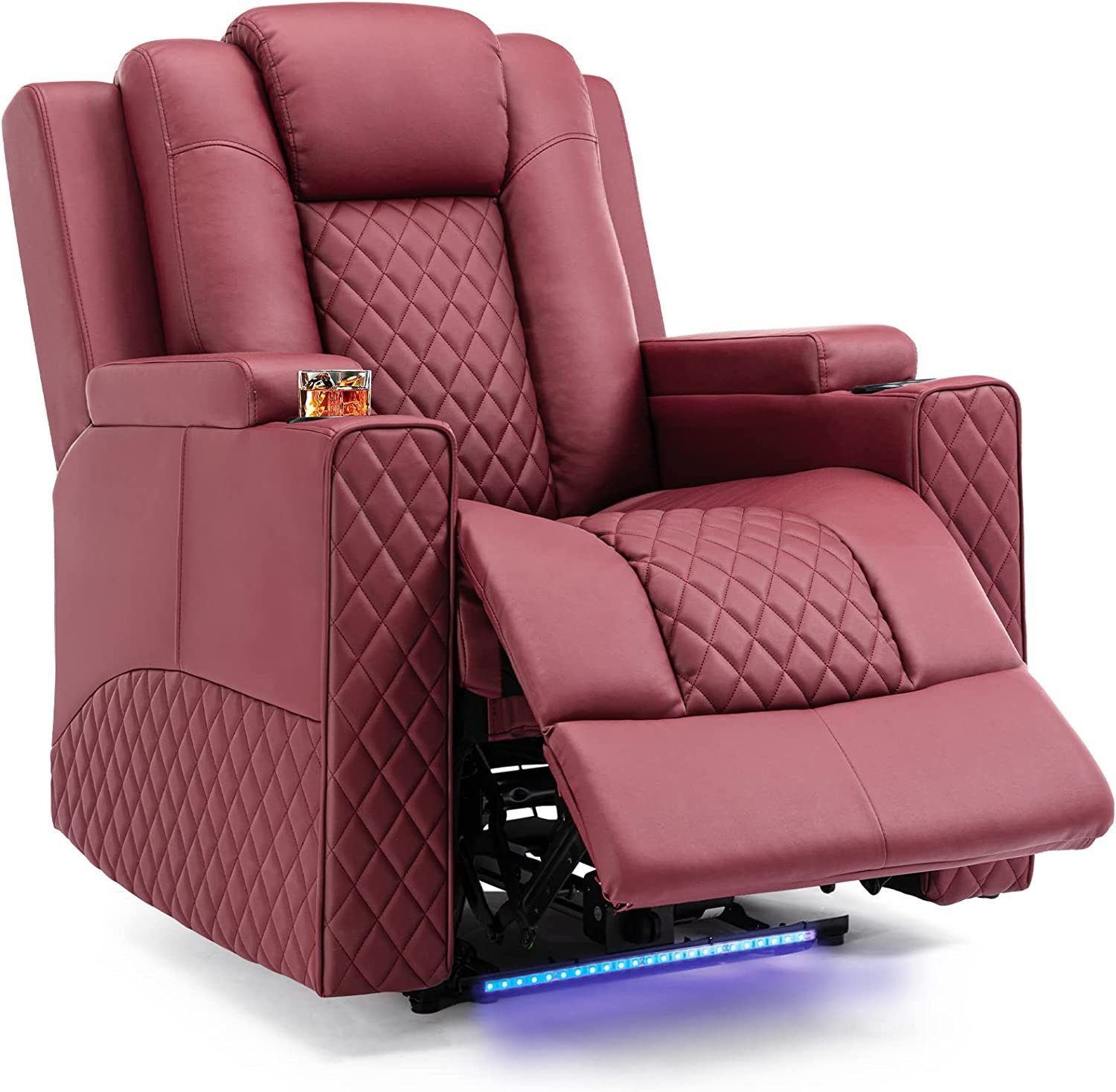 COMHOMA Relaxsessel Elektrisch Massagesessel mit Massagefunktion Heizfunktion, elektisch verstellbar, in Größe L, optional mit Aufstehhilfe