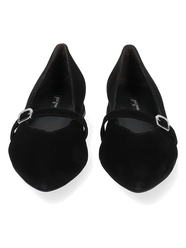 Paul Green Leder-Ballerinas in Schwarz günstig kaufen